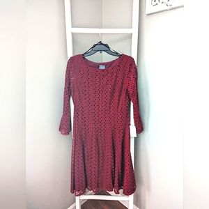 Rabbit Rabbit Rabbit Crochet Lace Dress Dark Pink Magenta